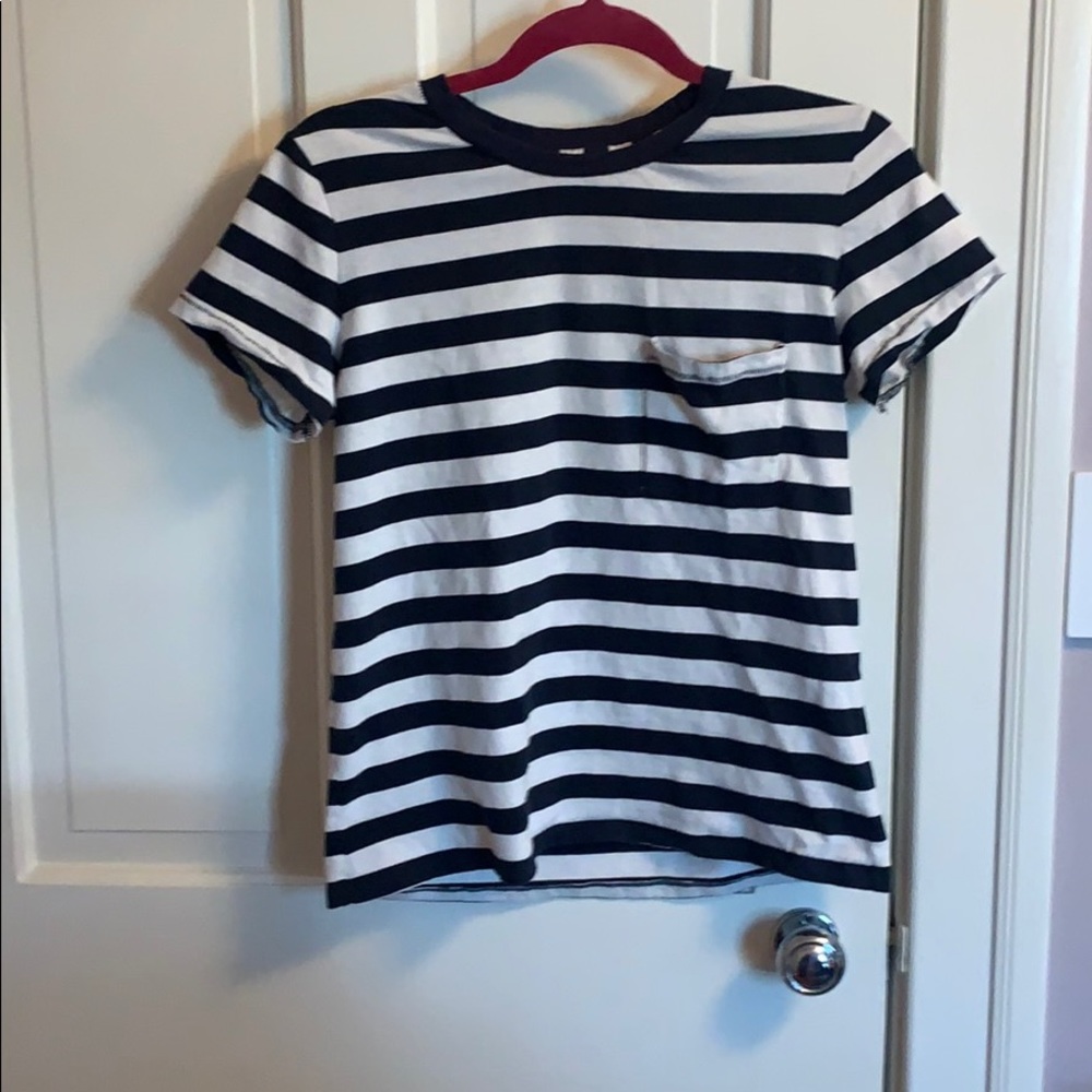 EUC Abercrombie Navy Striped T-Shirt